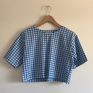 Baby Blue Gingham Crop Top